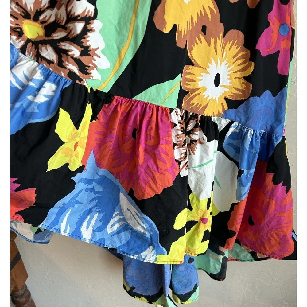 Christopher John Rogers Target Floral Puff Sleeve Hi Lo Dress XS Resort Ruffle - Picture 4 of 9